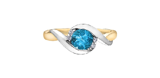 Blue Topaz and Diamond Ring in 10KT YG/WG 0.05ctw

(Available in ...