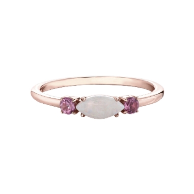 Opal and Pink Tourmaline Ring 10KT RG  