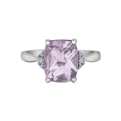 Lilac Amethyst and Diamond Ring 0.05ctw  10KT WG

Lilac Amethyst ...