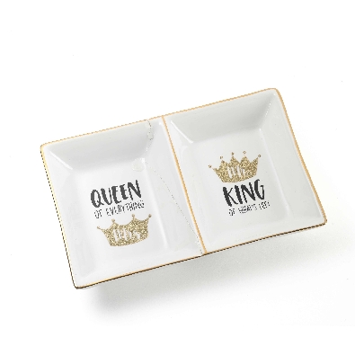 Gold Glitter Crown Double Tray
Queen of Everything:King of What s ...