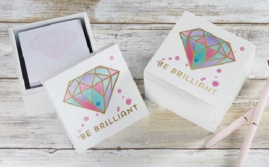   Be Brilliant   Note Pads in Wooden Box  