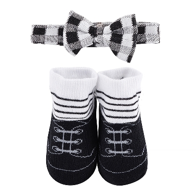 Bowtie & Socks Set - Black Stripe Tux by Stephan Baby  