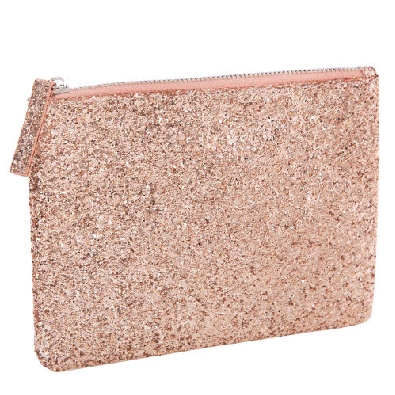 Glitter Light Pink Cosmetic Bag  