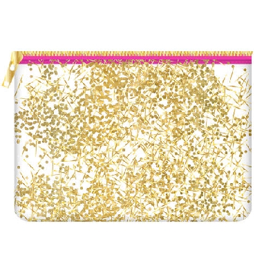 Gold Confetti Cosmetic Bag  