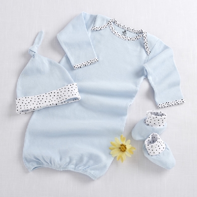 Welcome Home 3-Piece Baby Layette Set in Blue  