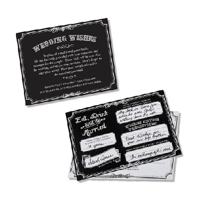 Set/48 Black Wedding Wishes Cards  