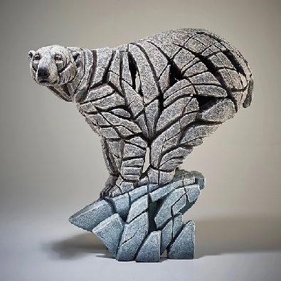 Polar Bear Edge Sculpture. Hand-crafted and hand-painted.  