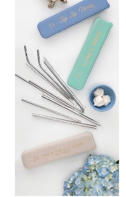 Stainless Steel Straw Set with Storage Case. 
Available in 3 colou...