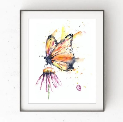 Butterfly Art Print  8  x10      Flutter  

The painting is title...