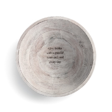 Give Thanks Wood Serving Bowl  