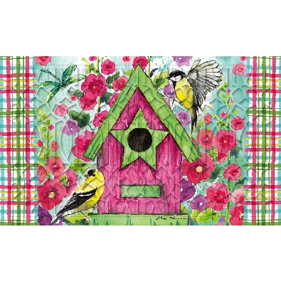 Bright Birdhouse Embossed Floor Mat  