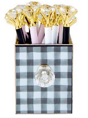 Gem Pen in White; Pink or Black  