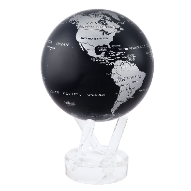 Magnetic Globe - Silver &amp; Black Metallic 6  
A world globe brought...