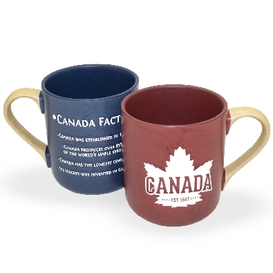   Canada   Facts with Leaf Marble Mug  