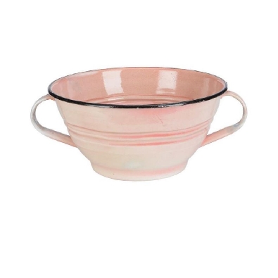 Pink Anitque Metal Bowl with Handles
11X9    