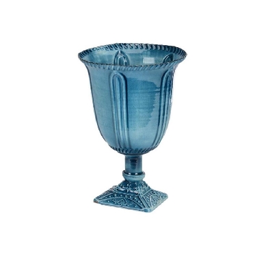 Turquoise Anitque Metal Pedestal Urn
6x9    