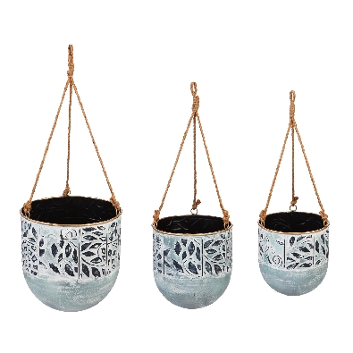 Painted Metal Hanging Planters - Set of 3

With stunning painted ...