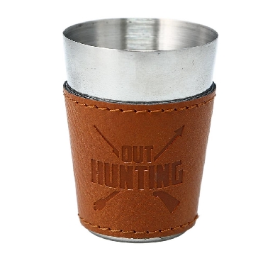   Out Fishing   Stainless Steel Shot Glass in Sleeve  