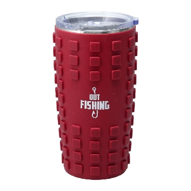   Out Fishing   20 oz Travel Tumbler with 3D Silicone Wrap  