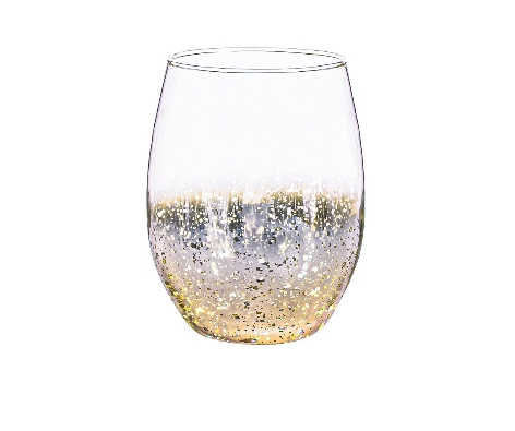 Starry Stemless Glass; Gold
18oz  
