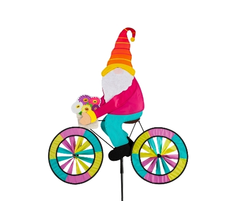 Spring Gnome Bicycle Spinner

Colorful wheels spin in the breeze ...