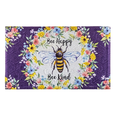 Bee Happy Bee Kind Embossed Floor Mat  