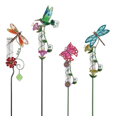 Rain Gauges - Choose From Pink Butterfly or Pink or Blue Dragonfly;...
