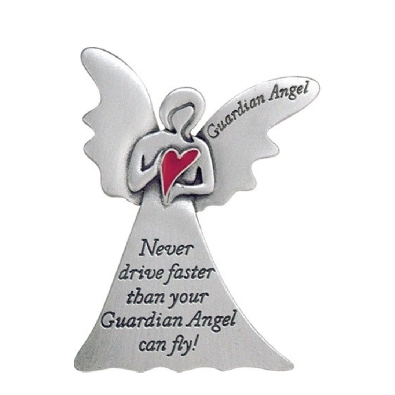   Never Drive Faster Than Your Guadian Angel Can Fly   Visor Clip W...
