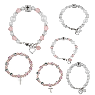 Beaded Baby Bracelet with Cross
Choose from 6 styles  