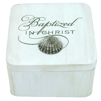 Baptized In Christ Keepsake Box

Baptism keepsake box; crafted of...