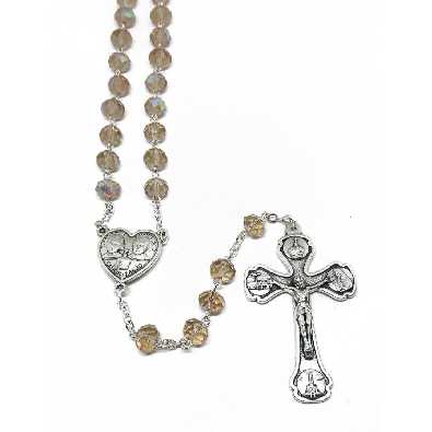 Amethyst Glass Rosary with Silver Crucifix  