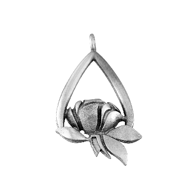 Pewter Tear with Rose Memorial Ornament  