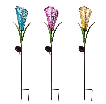 Fiber Optic Solar Rain Gauge
Flower Garden Stake
Pink; Blue OR Ye...