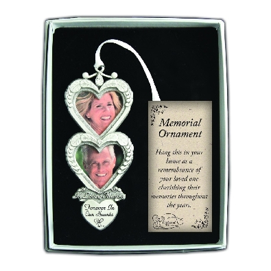In Loving Memory Double Heart Photo Ornament
  