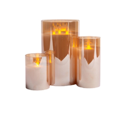 Flameless LED Candle in Smoked Grey Glass 
4   H. x 3   Dia.

Cl...