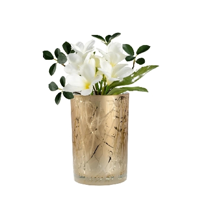 Branch Silhouette Etched Gold Mirror 4.5 x 7   Hurricane Vase

Pl...