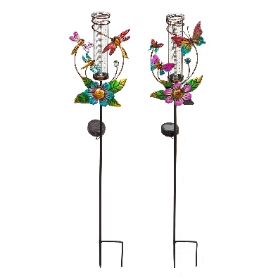 Dripping Light Solar Rain Gauge Garden Stake
Choose from 2 styles.  
