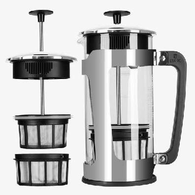 P5 French Press Coffee Maker 
Polished Stainless Steel
18oz

Co...