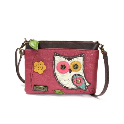 Mini Crossbody
Owl/Dark Pink
Faux Leather
8  W x 6  H x 0.5  D
...