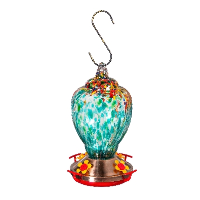 Art Glass Shell Hummingbird Feeder in Blue

Invite feathered frie...