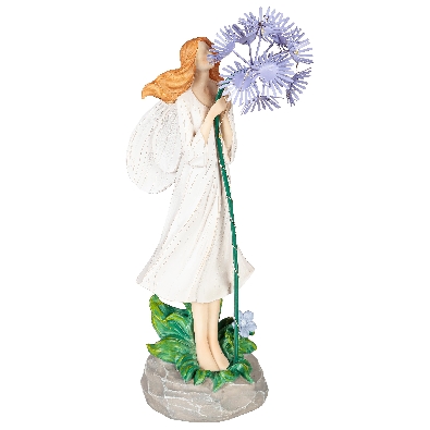Purple Flower LED Garden Angel Statuary  