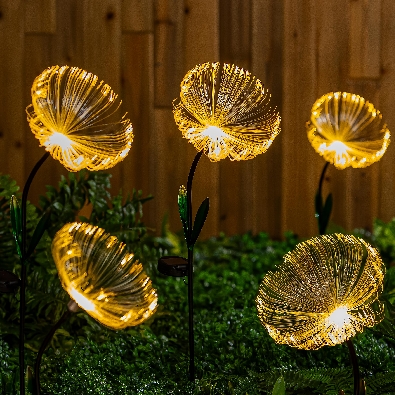 Fiber Optic Solar Flower Stake 24    