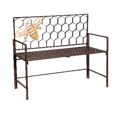 Honeycomb Bee Metal Garden Bench  