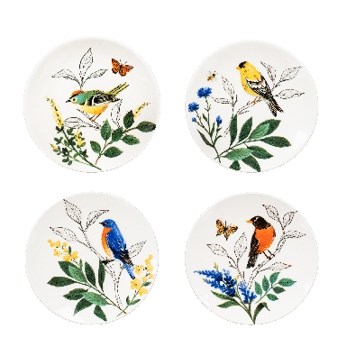 Song Bird 
6   Ceramic Appetizer Plates
Set of 4  
