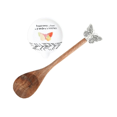   Happiness Is Found In Grandma s Kitchen  
Spoon Rest w/ Wooden S...