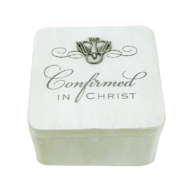 Confirmation Keepsake Box
White Wood w/ Metal Dove
4    