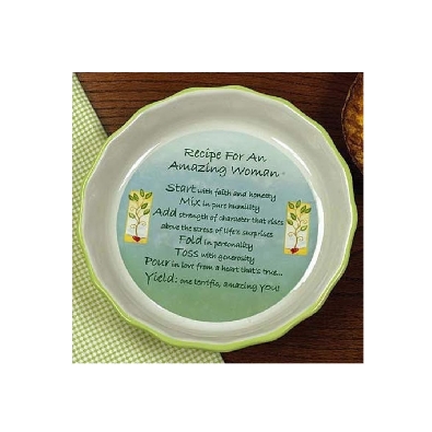   Amazing Woman   Pie Plate
Green
10.5  

Pretty ceramic pie pl...