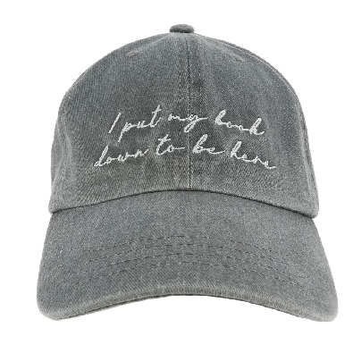 Book Down Gray Adjustable Hat  