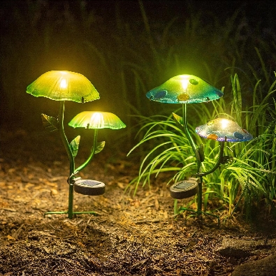 Garden of Wonder Garden Stake - Solar Glass Mushroom
16   High  