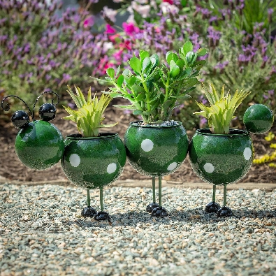 Metal Caterpillar Cottage Garden Planter  